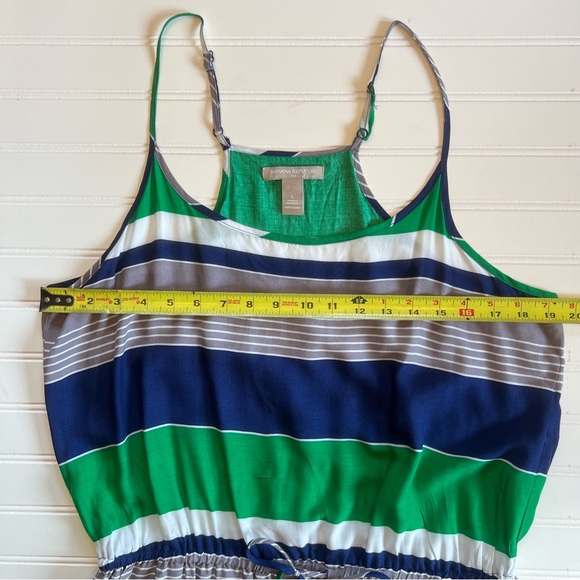 Banana Republic‎ Blue & Green Striped Sundress Size L - Picture 8 of 10